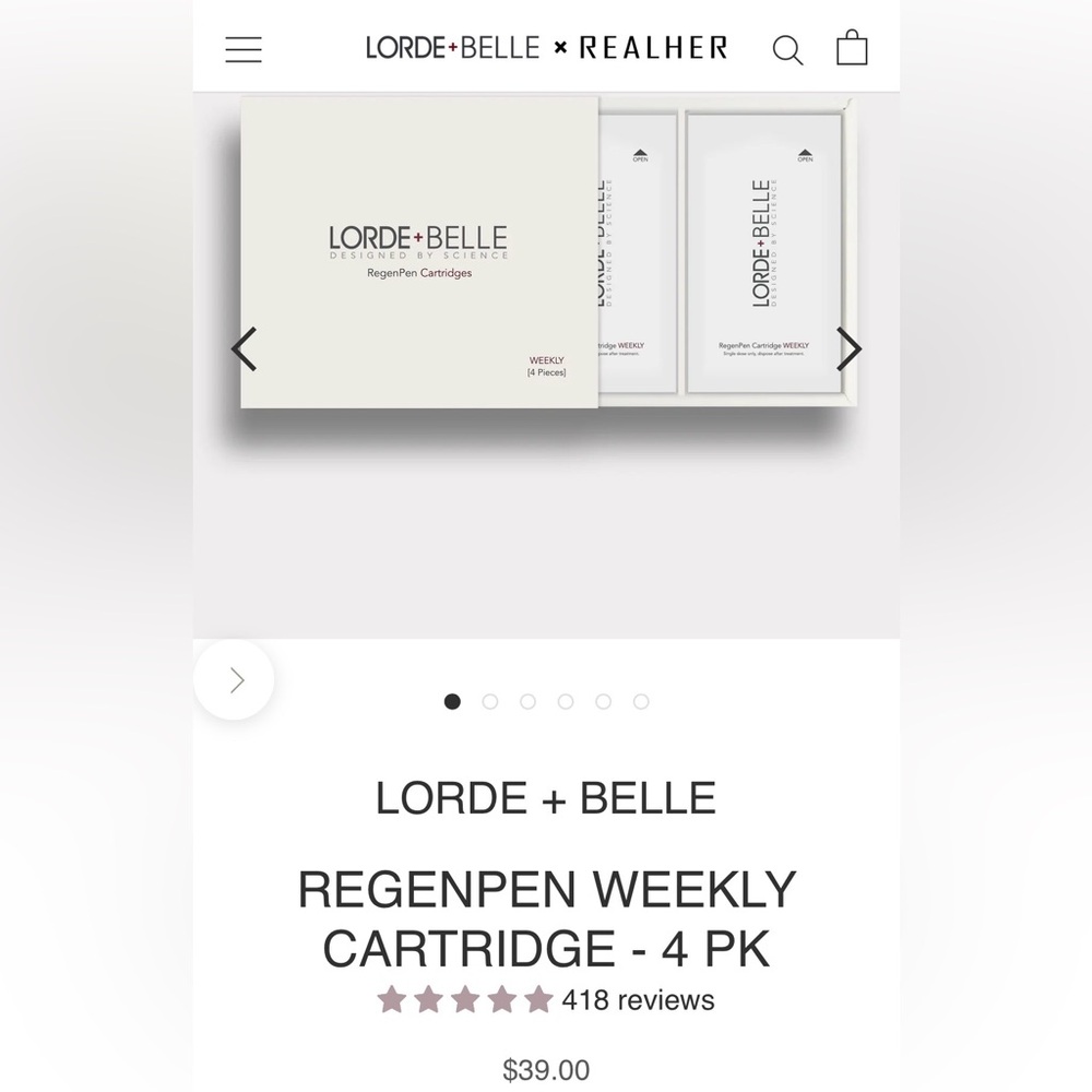 Lorde + Belle RegenPen Weekly Cartridges - Cream